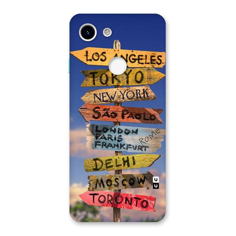 Travel Signs Back Case for Google Pixel 3