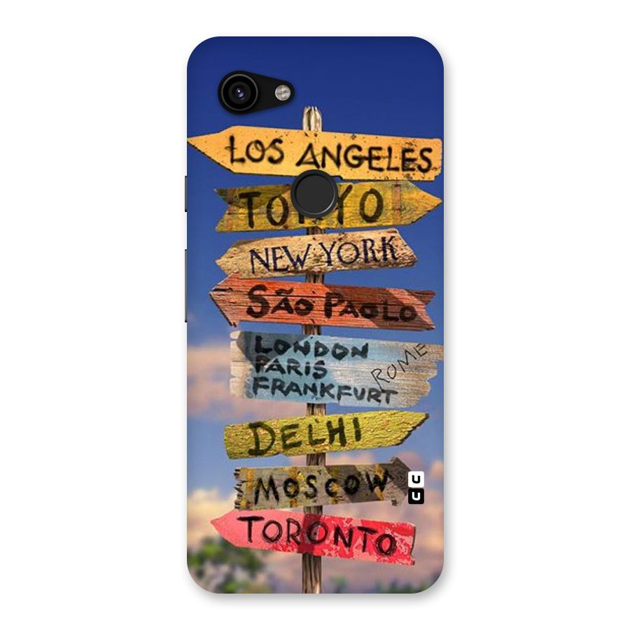 Travel Signs Back Case for Google Pixel 3a