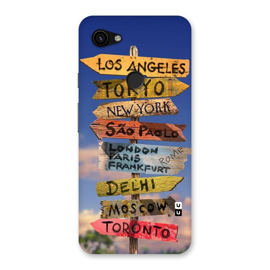 Travel Signs Back Case for Google Pixel 3a XL