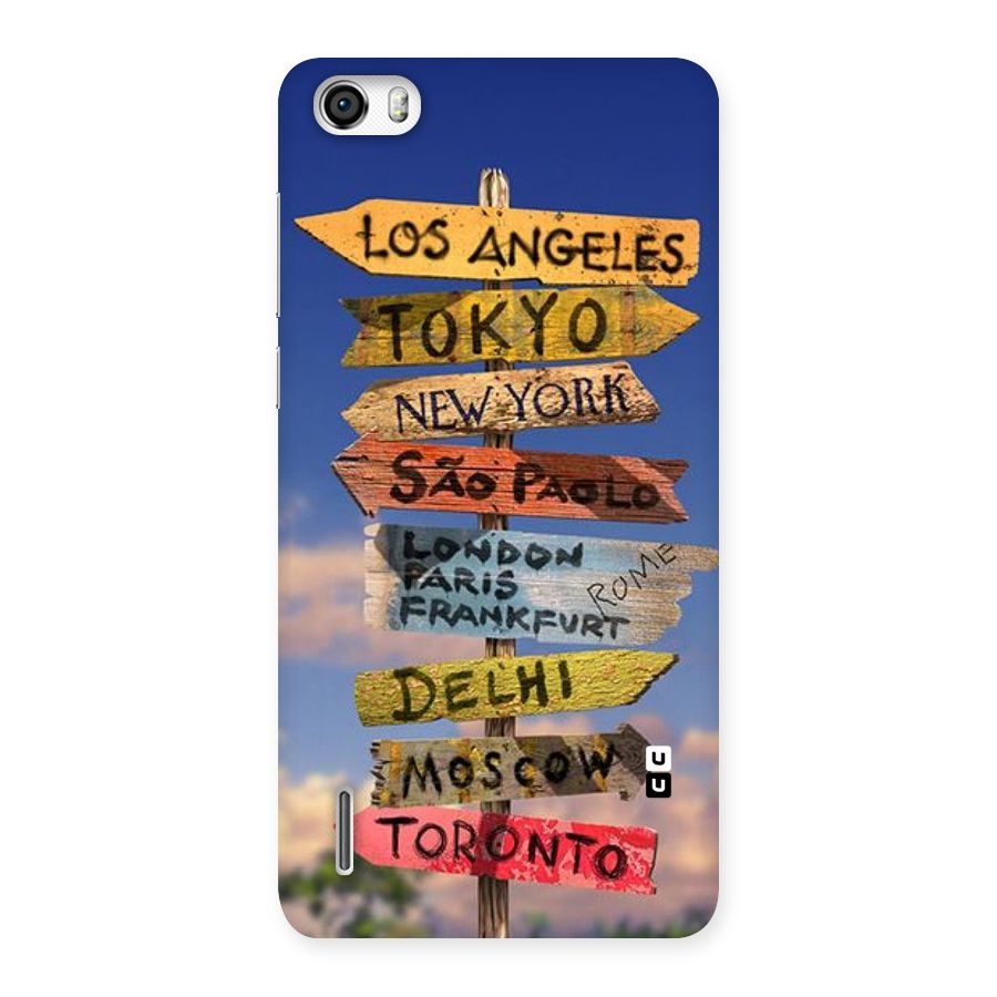 Travel Signs Back Case for Honor 6