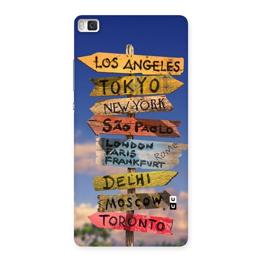 Travel Signs Back Case for Huawei P8