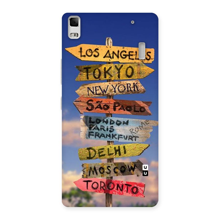 Travel Signs Back Case for Lenovo A7000