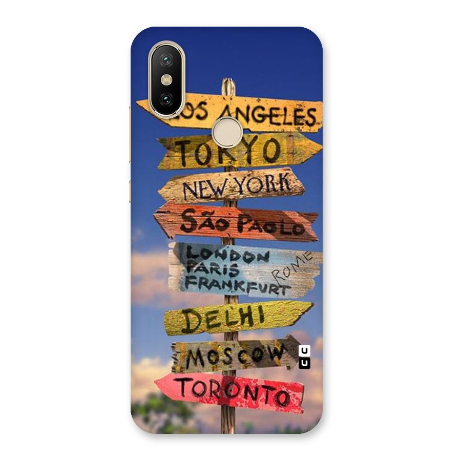 Travel Signs Back Case for Mi A2