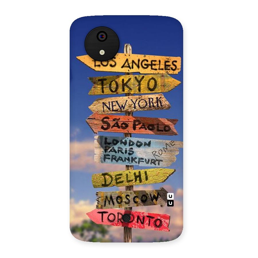 Travel Signs Back Case for Micromax Canvas A1