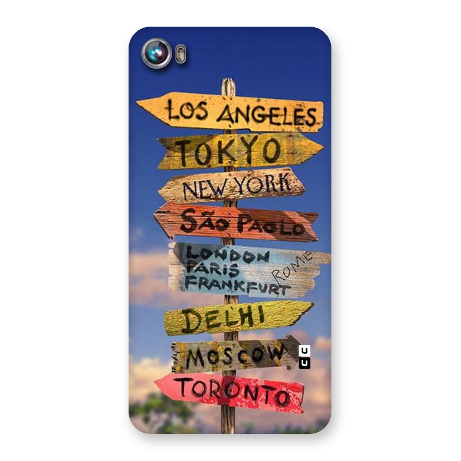 Travel Signs Back Case for Micromax Canvas Fire 4 A107