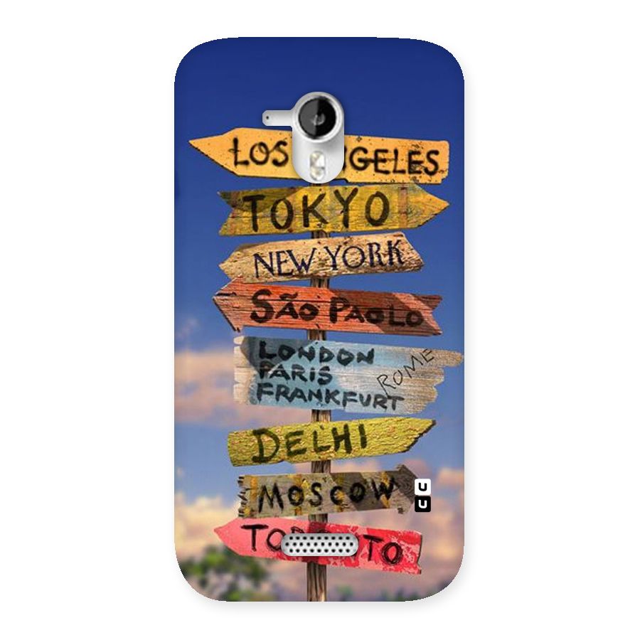 Travel Signs Back Case for Micromax Canvas HD A116