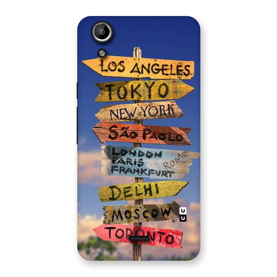 Travel Signs Back Case for Micromax Canvas Selfie Lens Q345