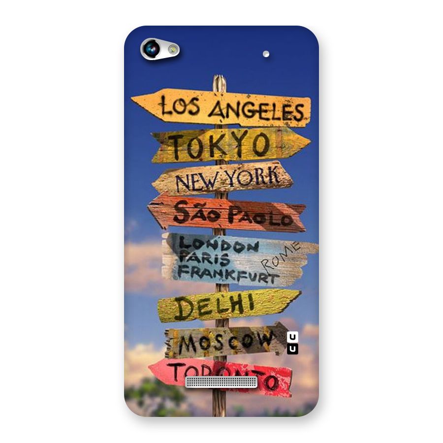 Travel Signs Back Case for Micromax Hue 2