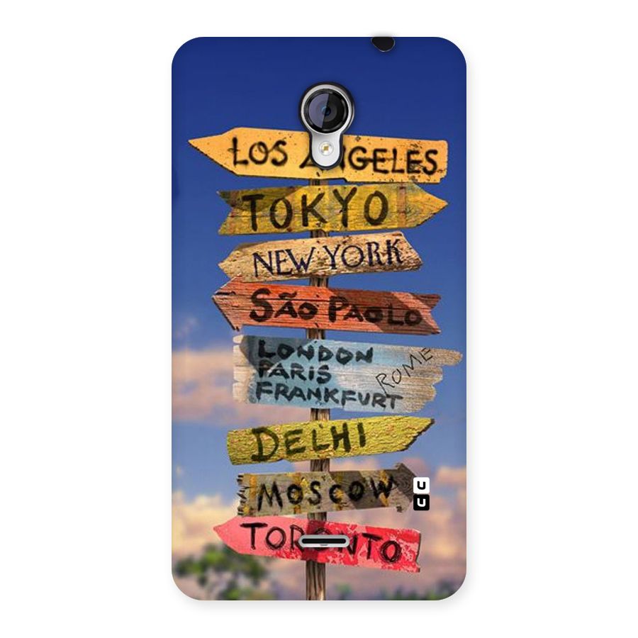 Travel Signs Back Case for Micromax Unite 2 A106
