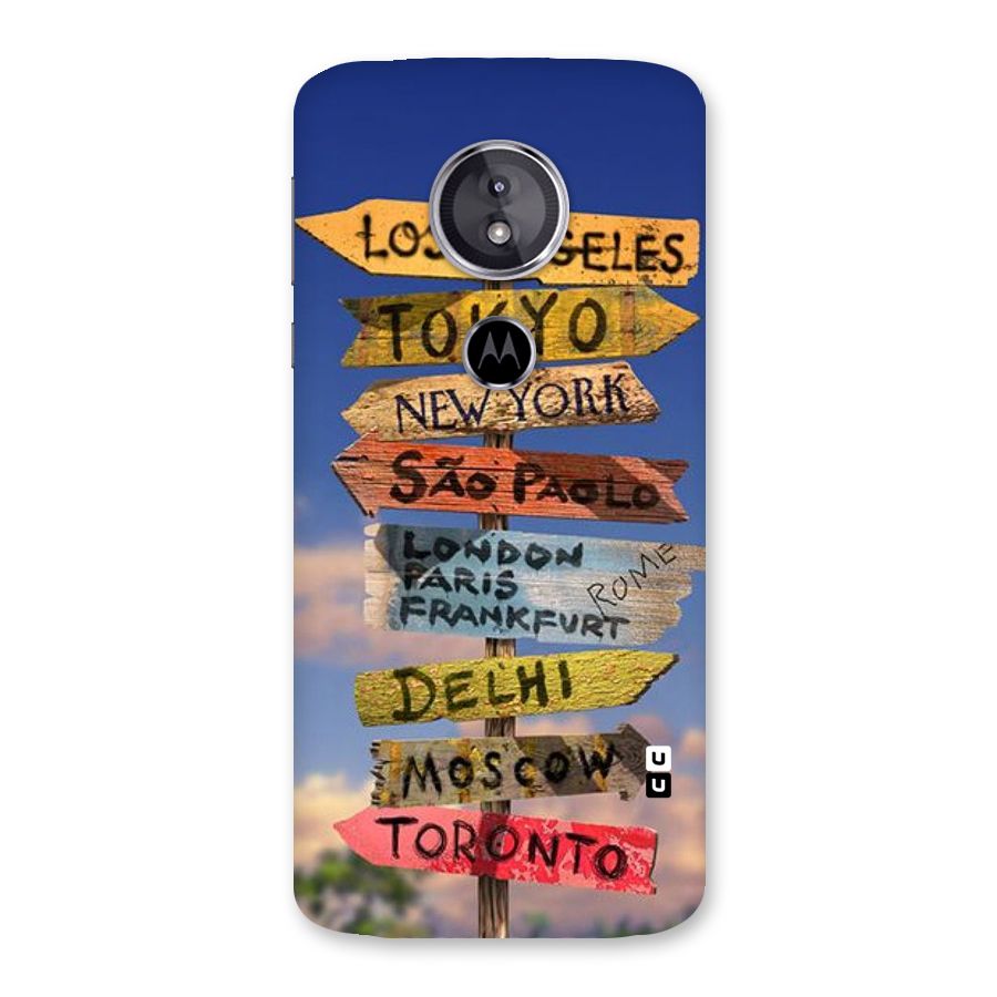 Travel Signs Back Case for Moto E5