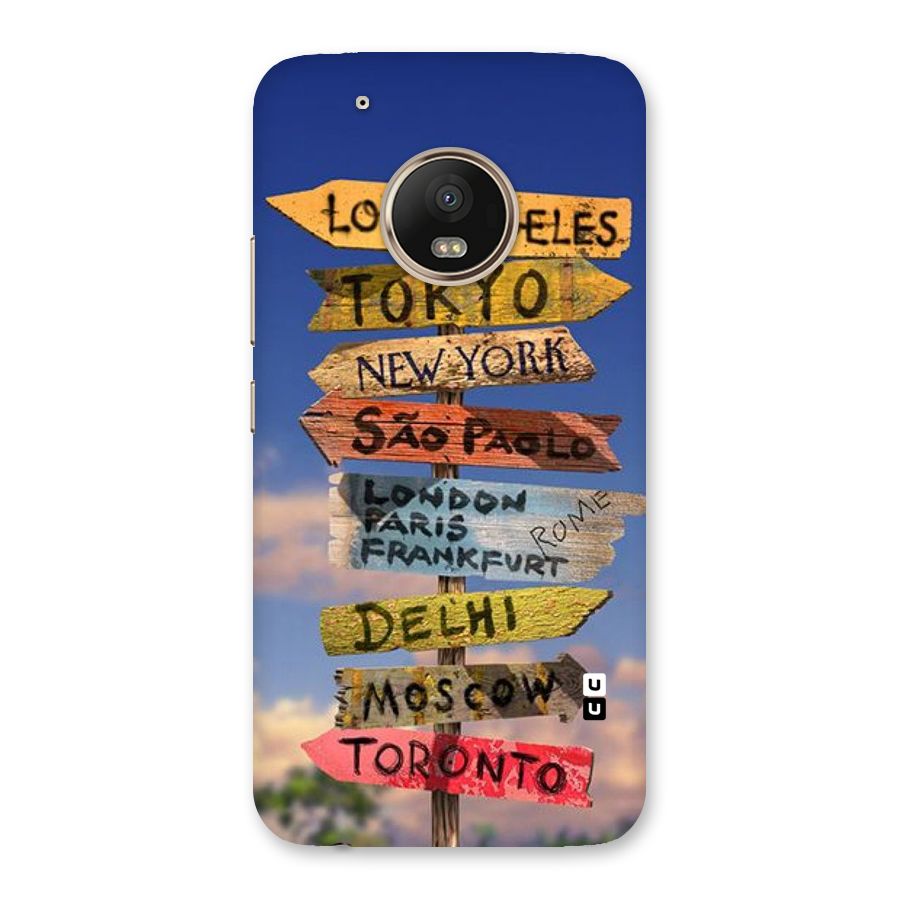 Travel Signs Back Case for Moto G5 Plus