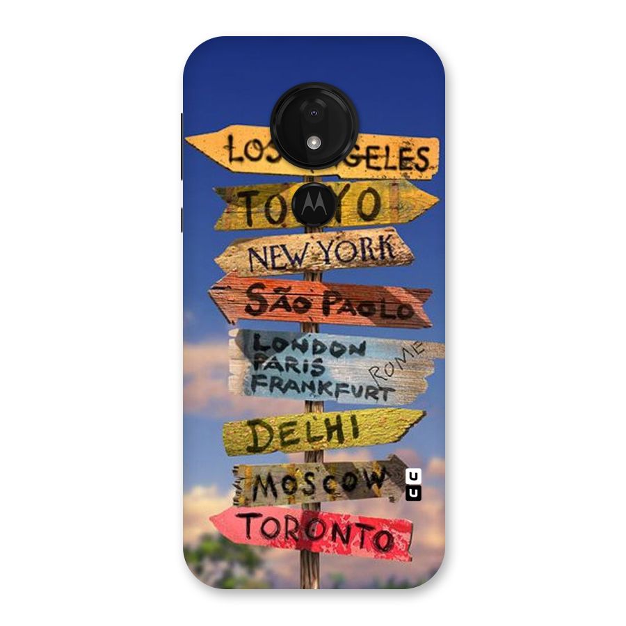 Travel Signs Back Case for Moto G7 Power