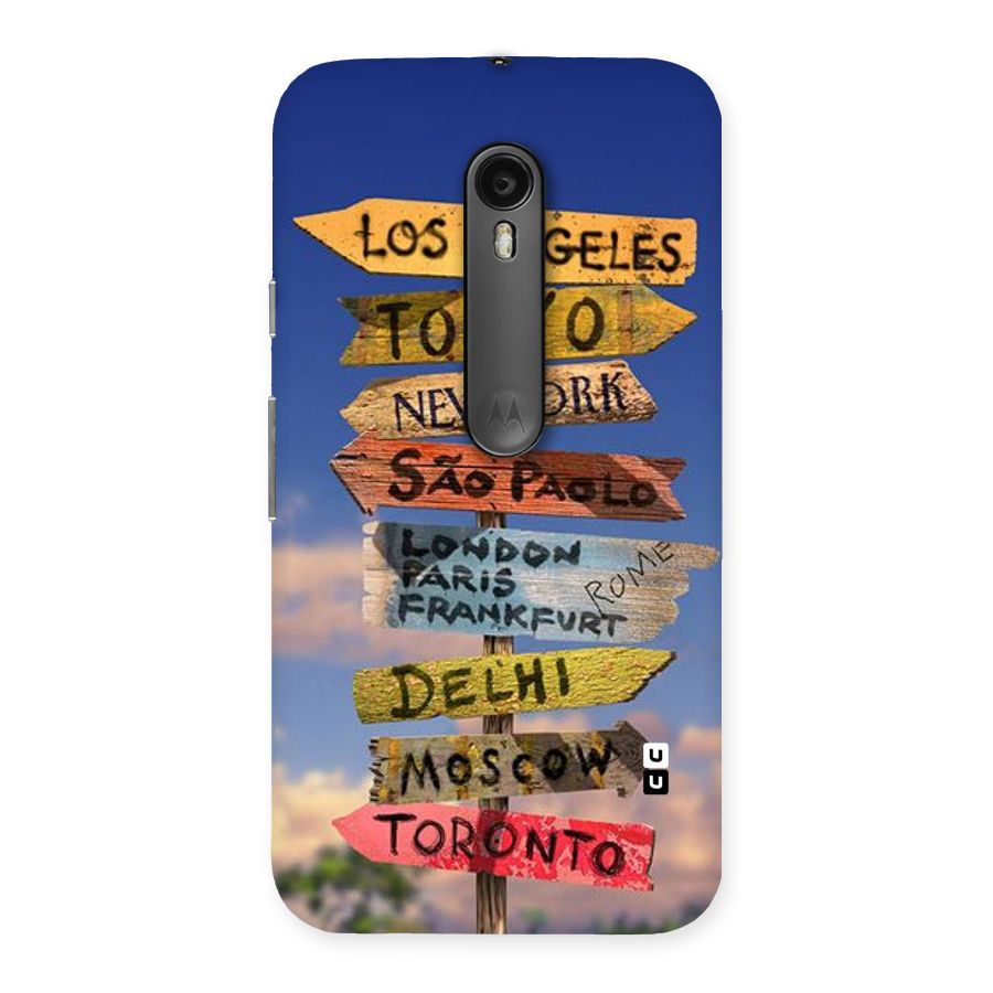 Travel Signs Back Case for Moto G Turbo