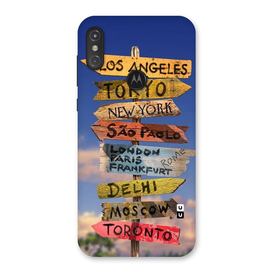 Travel Signs Back Case for Motorola One Power