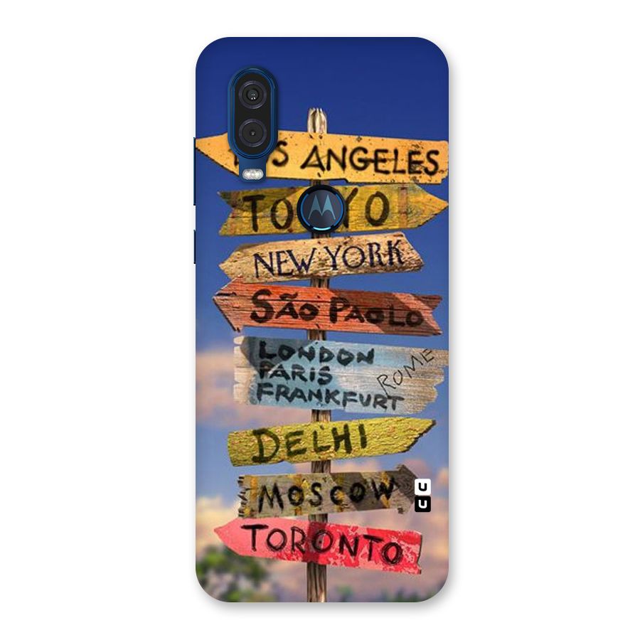 Travel Signs Back Case for Motorola One Vision