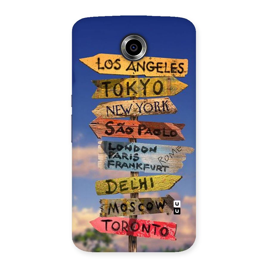 Travel Signs Back Case for Nexsus 6