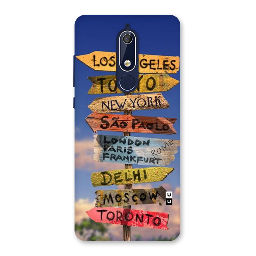 Travel Signs Back Case for Nokia 5.1