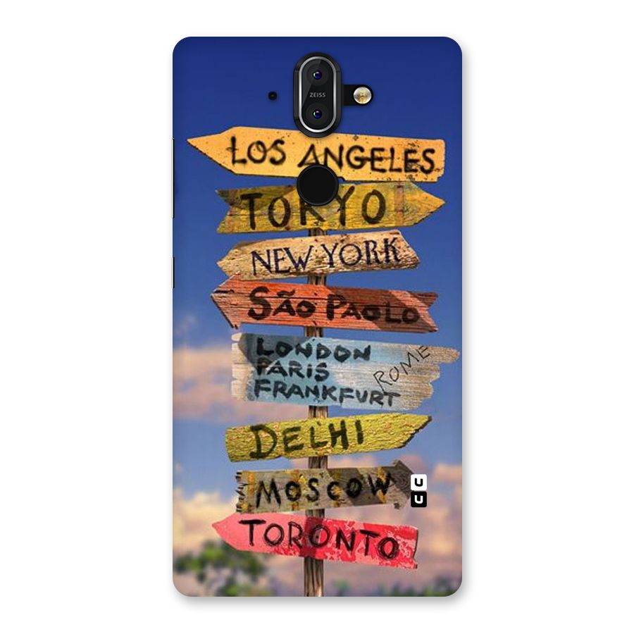 Travel Signs Back Case for Nokia 8 Sirocco