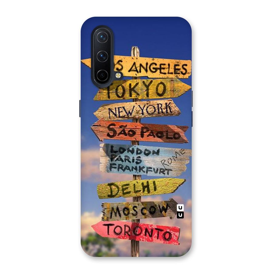Travel Signs Back Case for OnePlus Nord CE 5G