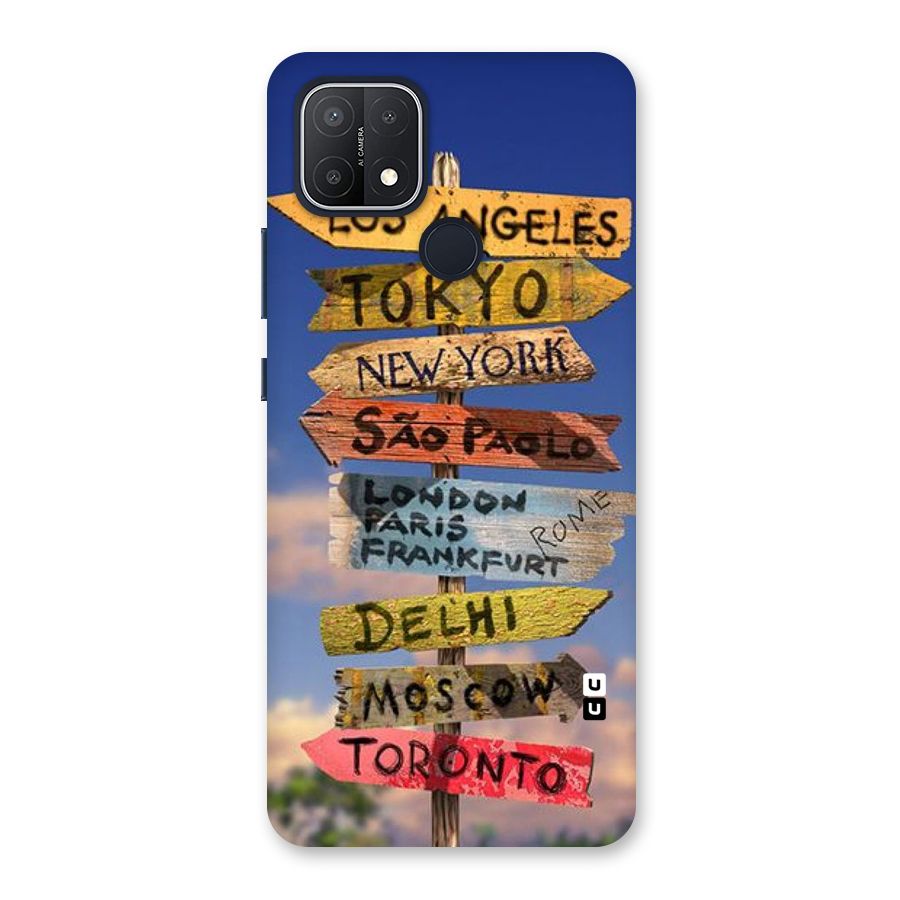 Travel Signs Back Case for Oppo A15s