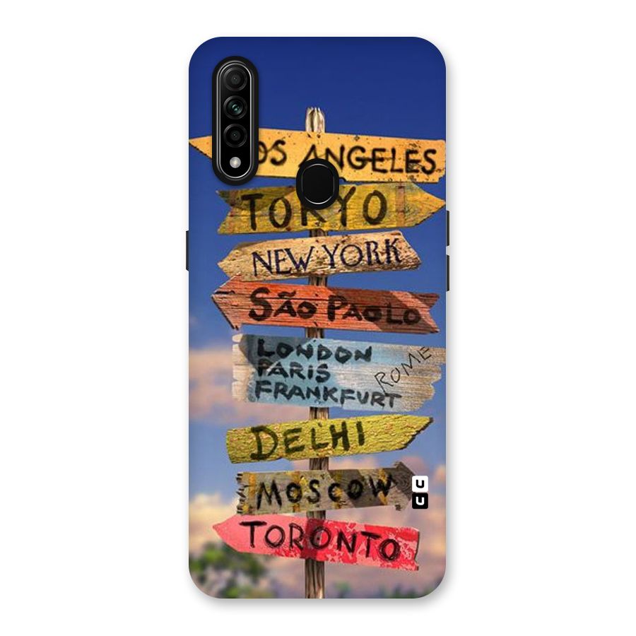 Travel Signs Back Case for Oppo A31