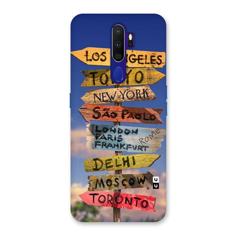 Travel Signs Back Case for Oppo A9 (2020)