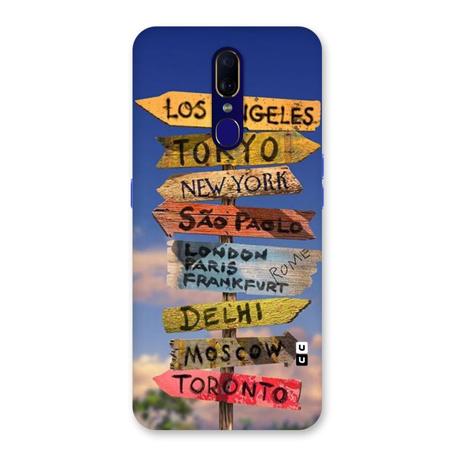 Travel Signs Back Case for Oppo F11
