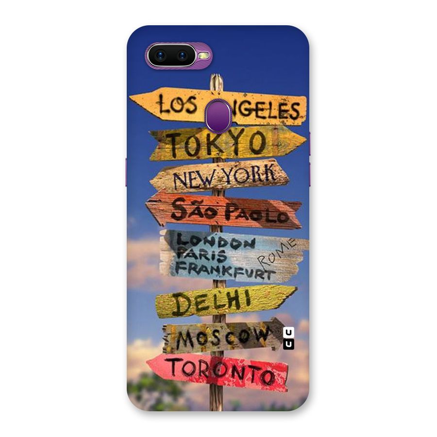 Travel Signs Back Case for Oppo F9