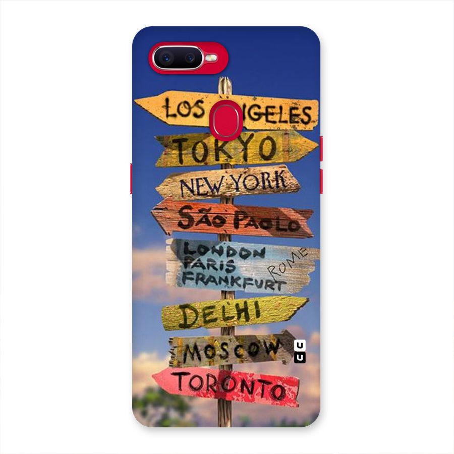 Travel Signs Back Case for Oppo F9 Pro