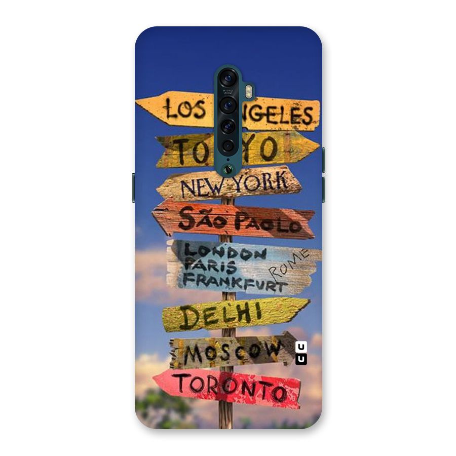 Travel Signs Back Case for Oppo Reno2