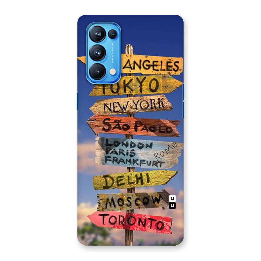 Travel Signs Back Case for Oppo Reno5 Pro 5G