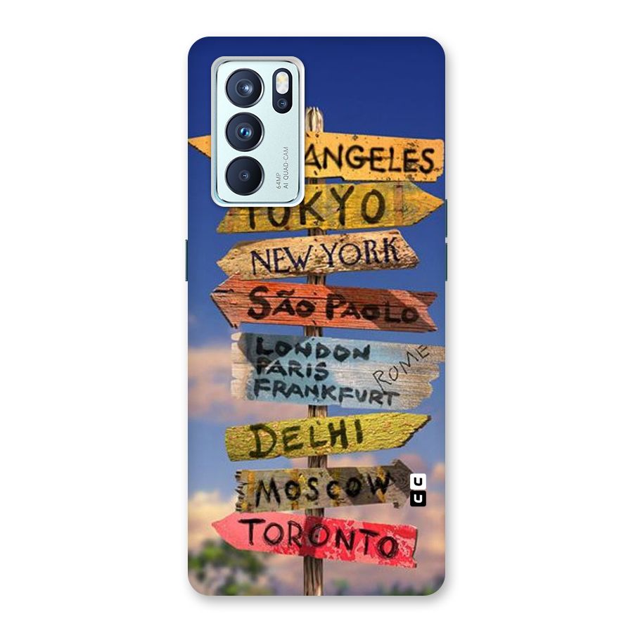 Travel Signs Back Case for Oppo Reno6 Pro 5G