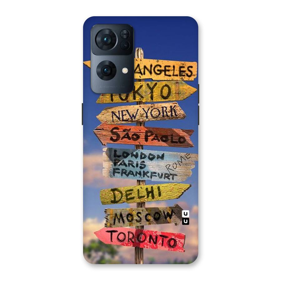 Travel Signs Back Case for Oppo Reno7 Pro 5G