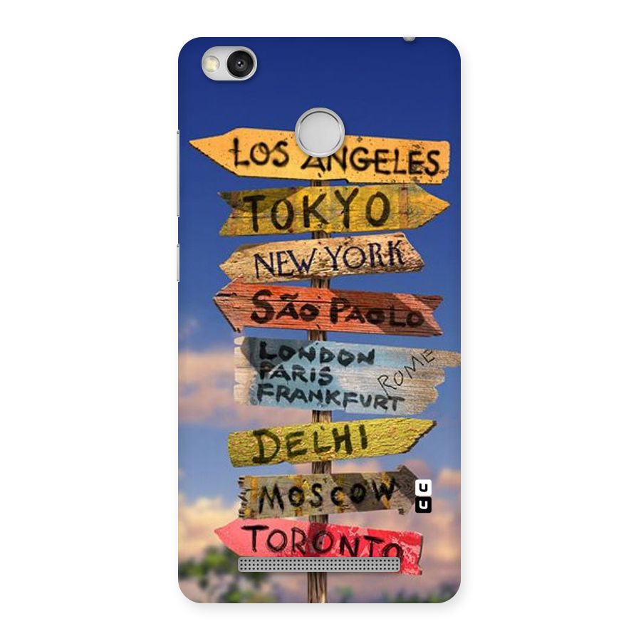 Travel Signs Back Case for Redmi 3S Prime