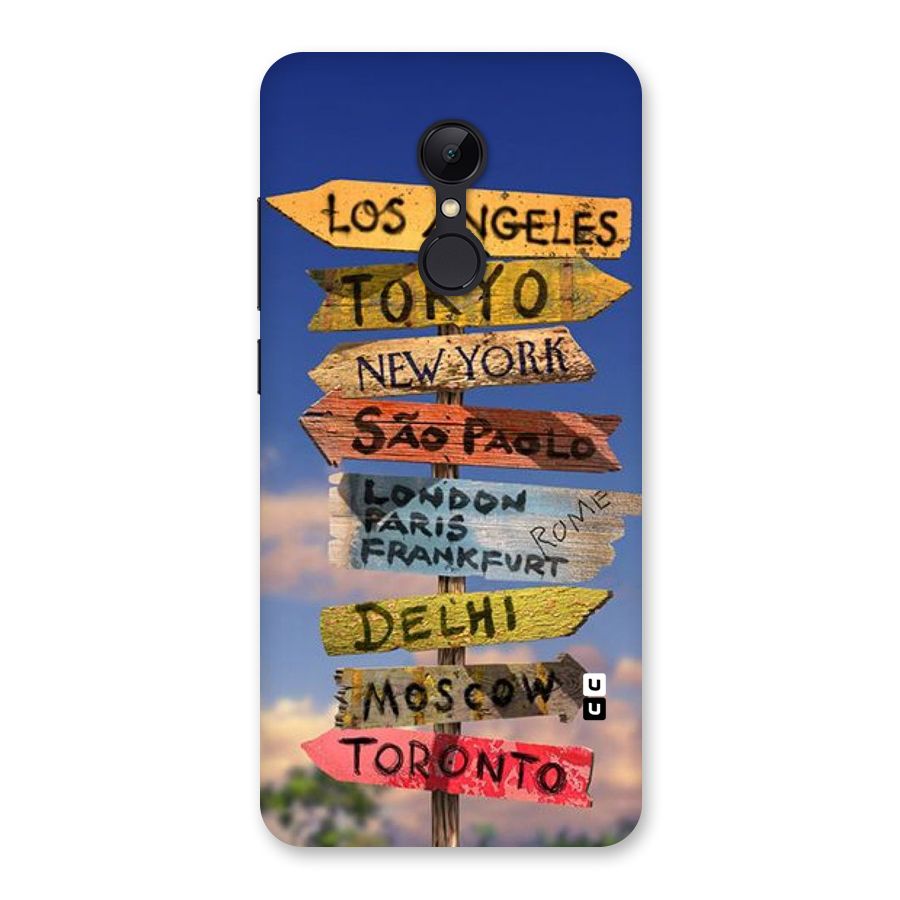 Travel Signs Back Case for Redmi 5