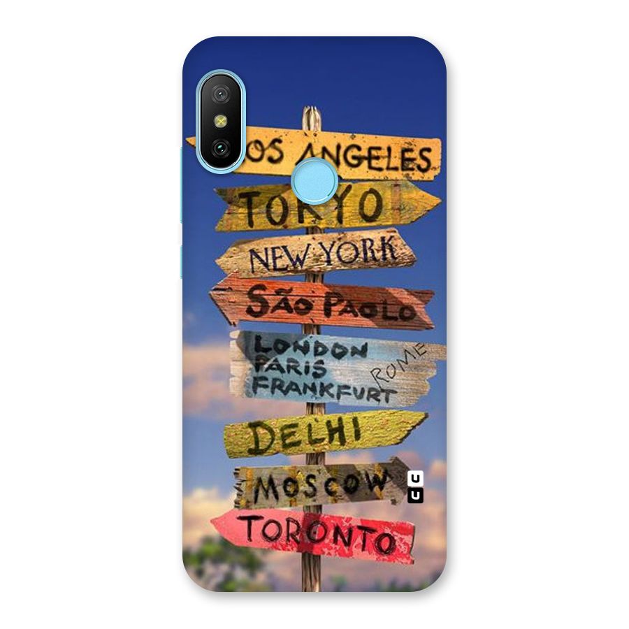 Travel Signs Back Case for Redmi 6 Pro