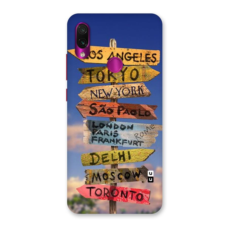 Travel Signs Back Case for Redmi Note 7 Pro
