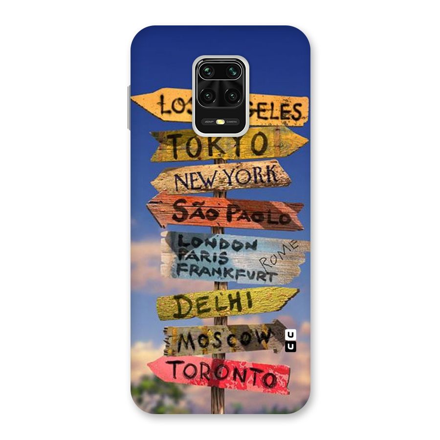 Travel Signs Back Case for Redmi Note 9 Pro Max