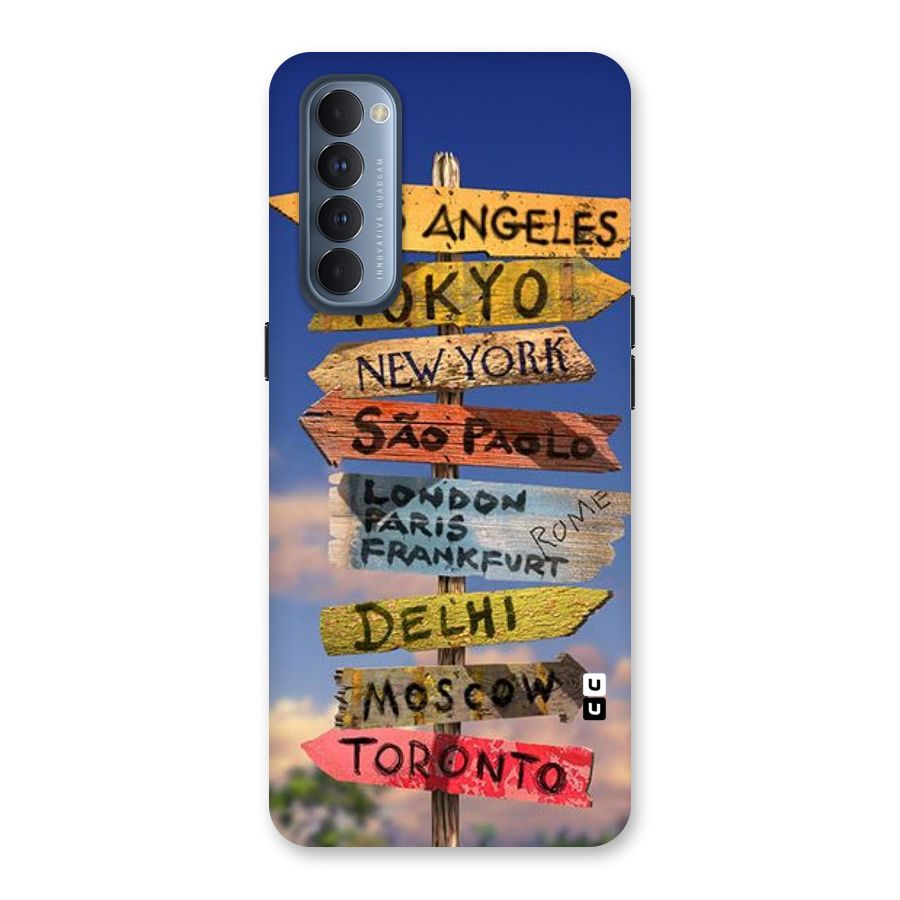 Travel Signs Back Case for Reno4 Pro