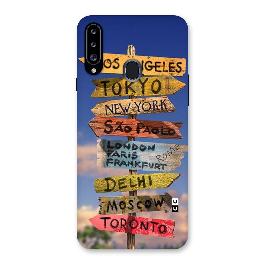 Travel Signs Back Case for Samsung Galaxy A20s