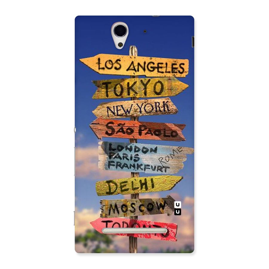 Travel Signs Back Case for Sony Xperia C3