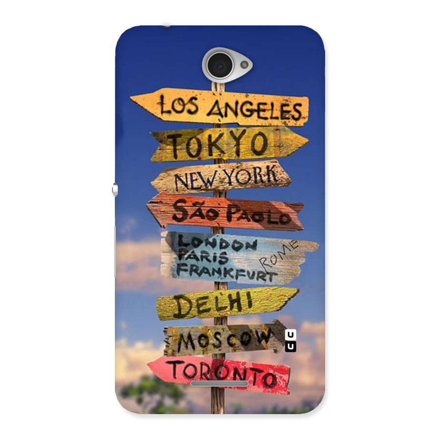 Travel Signs Back Case for Sony Xperia E4