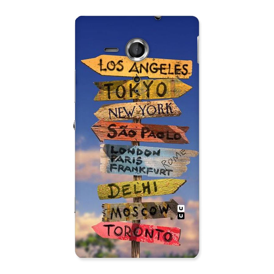 Travel Signs Back Case for Sony Xperia SP