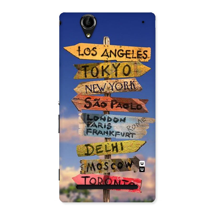 Travel Signs Back Case for Sony Xperia T2