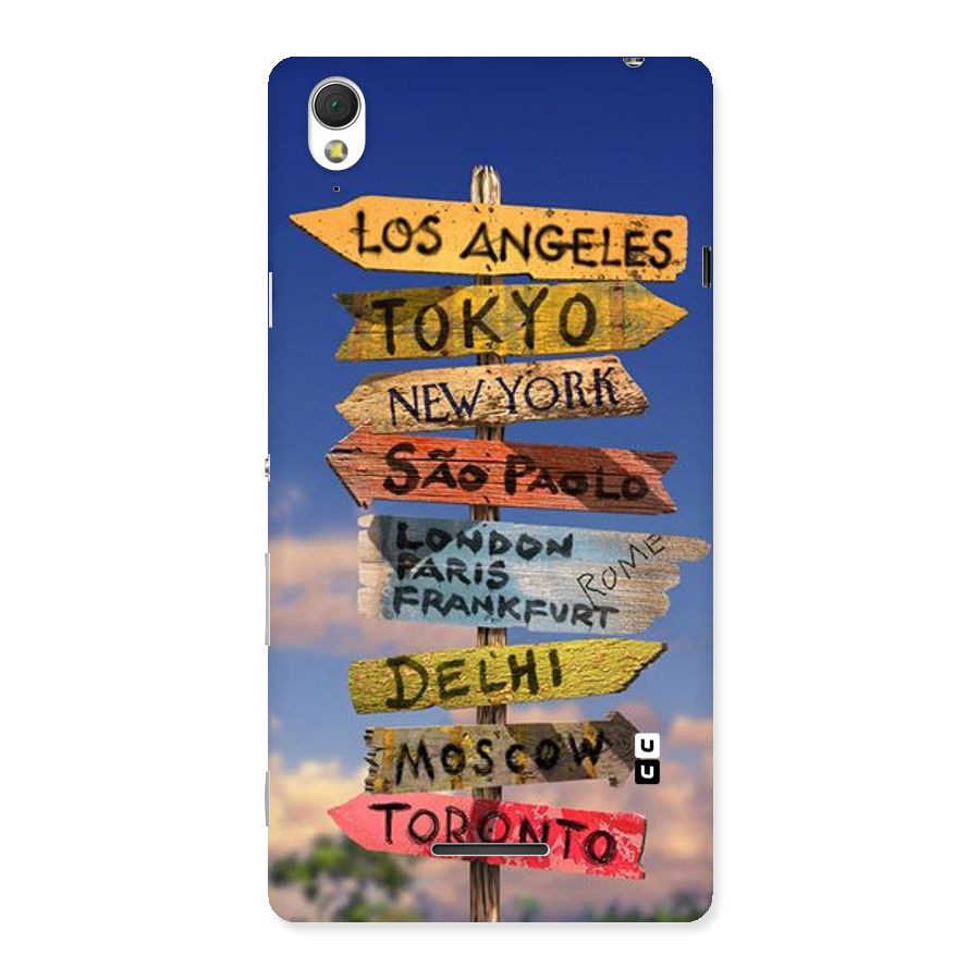 Travel Signs Back Case for Sony Xperia T3
