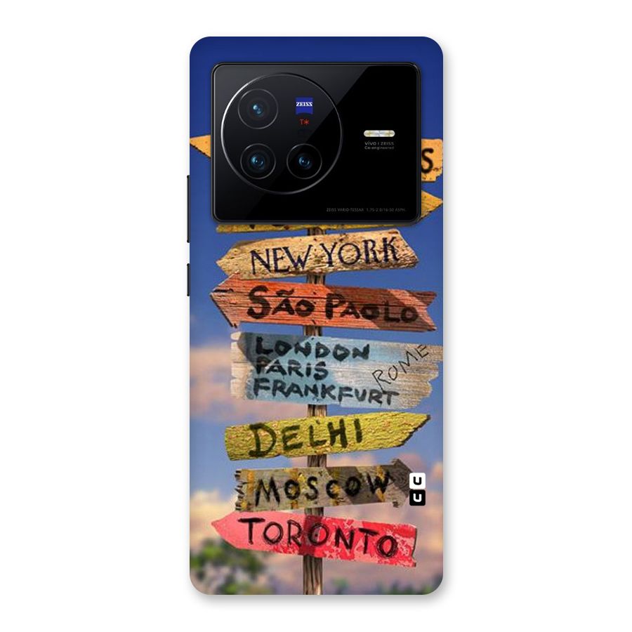 Travel Signs Back Case for Vivo X80