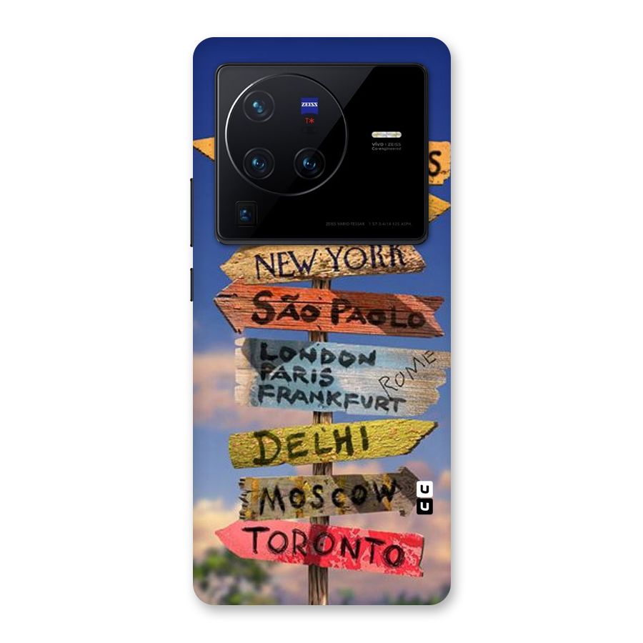 Travel Signs Back Case for Vivo X80 Pro
