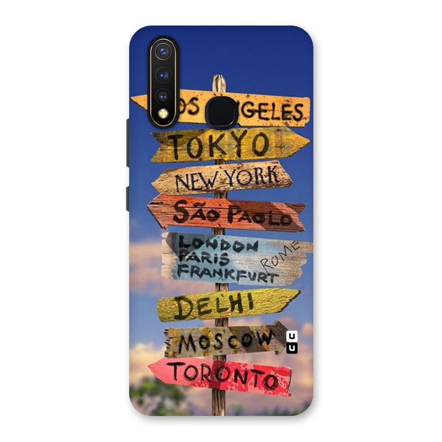 Travel Signs Back Case for Vivo Y19
