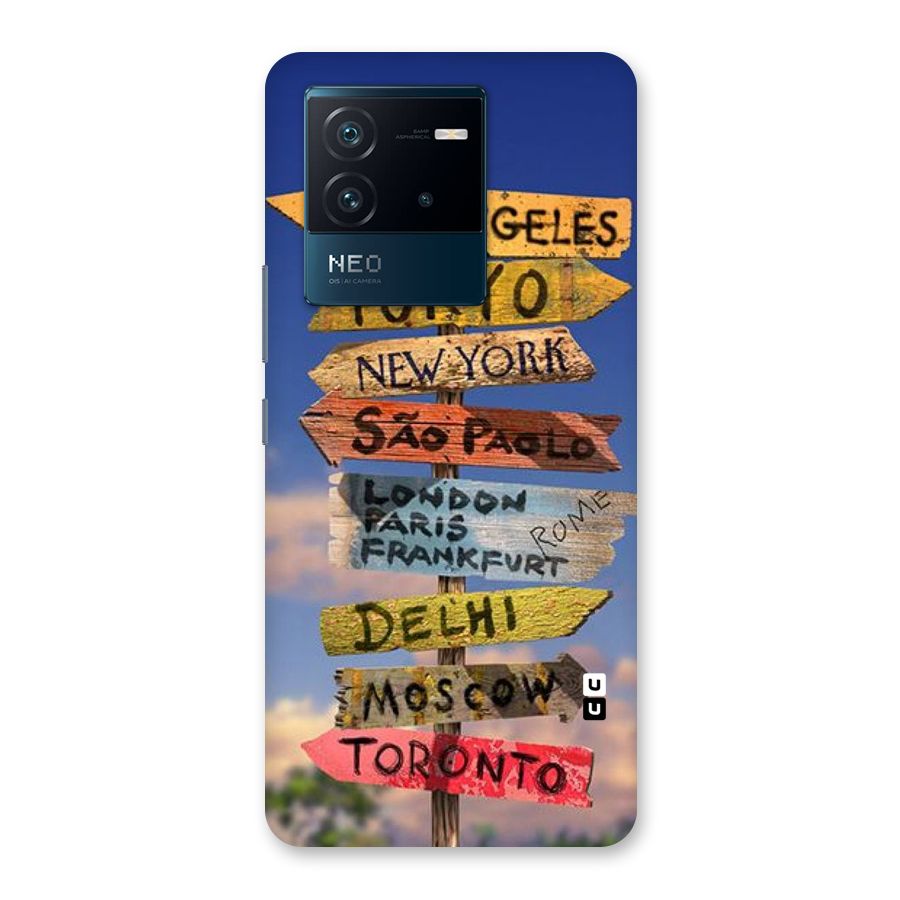 Travel Signs Back Case for Vivo iQOO Neo 6 5G