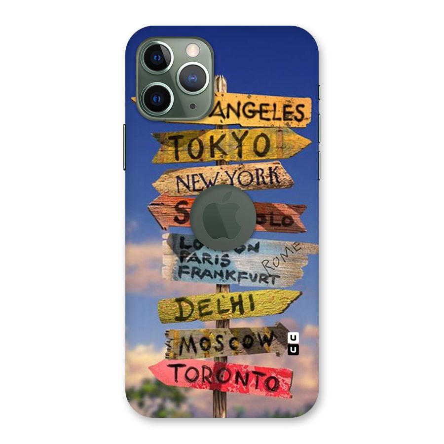 Travel Signs Back Case for iPhone 11 Pro Logo  Cut